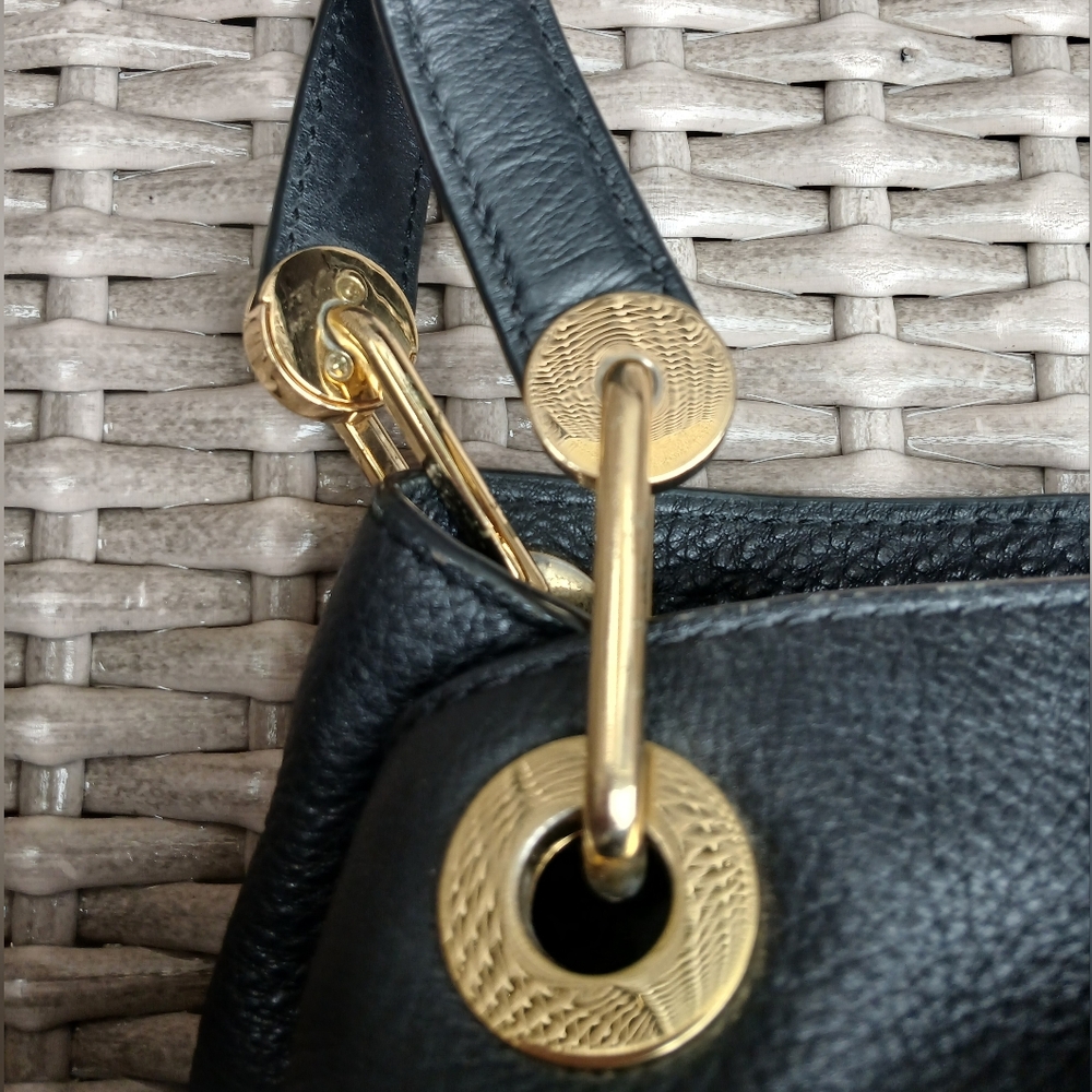 Michael Kors Black Pebbled Leather Shoulder Bag - Picture 14 of 16